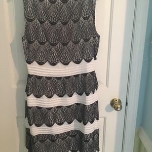 BCBG Maxazria Black & White Lace dress